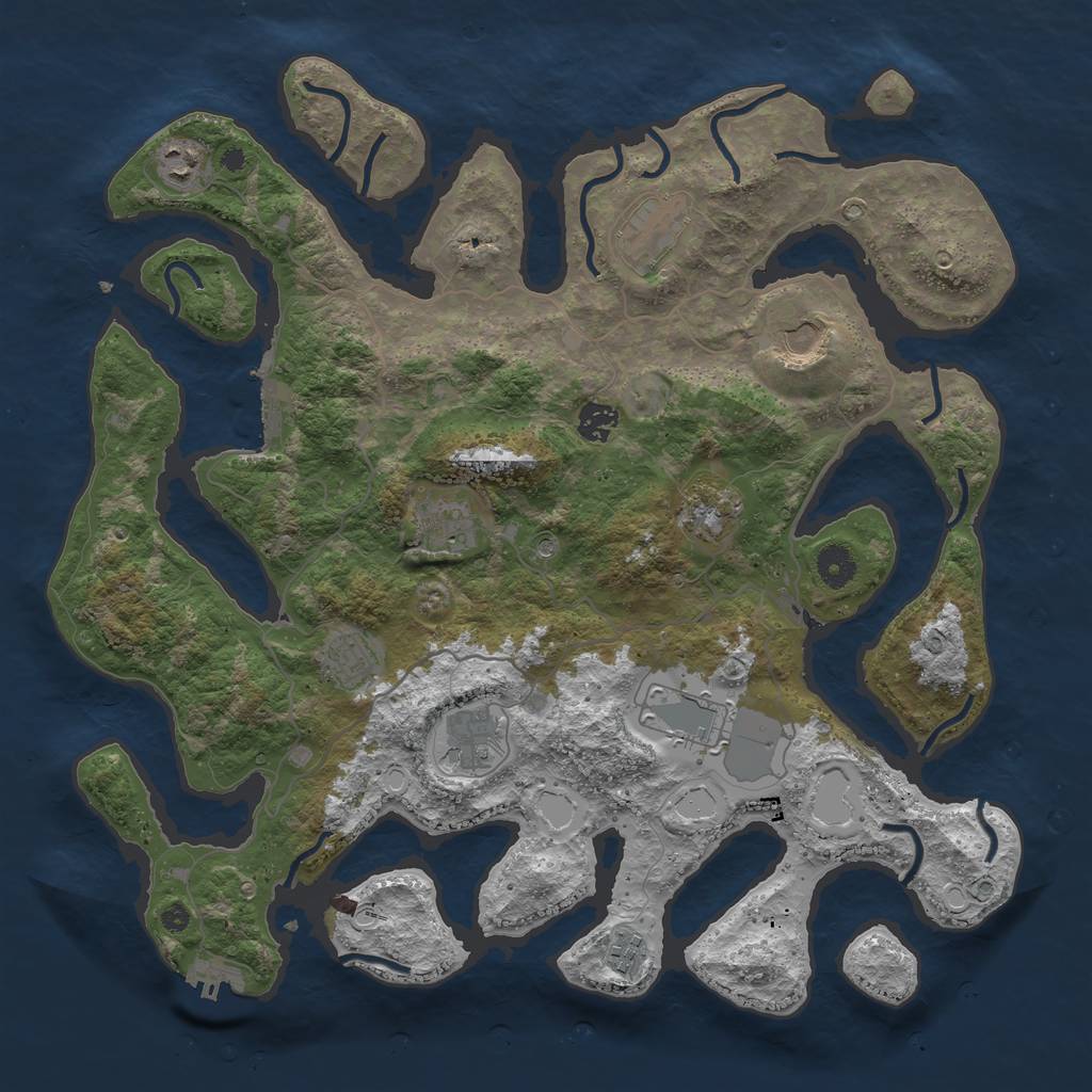 Rust Map: Procedural Map, Size: 4096, Seed: 87252, 18 Monuments