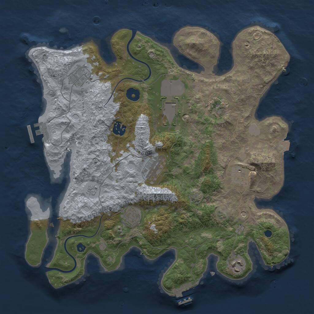Rust Map: Procedural Map, Size: 3500, Seed: 424779, 14 Monuments