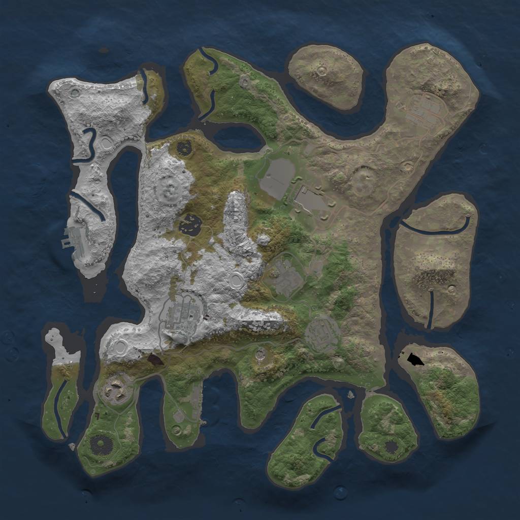 Rust Map: Procedural Map, Size: 3500, Seed: 424779, 18 Monuments