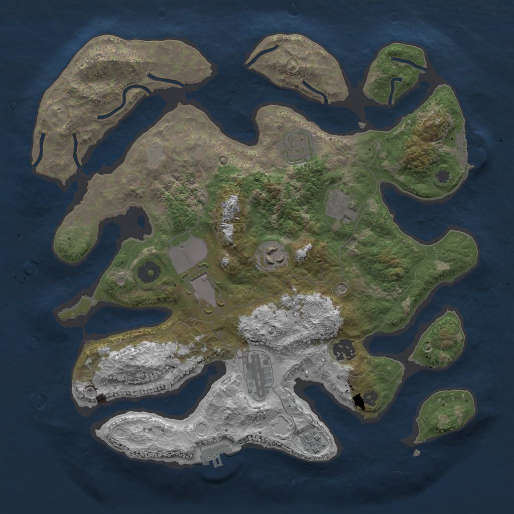 Rust Map: Procedural Map, Size: 3500, Seed: 253471, 15 Monuments