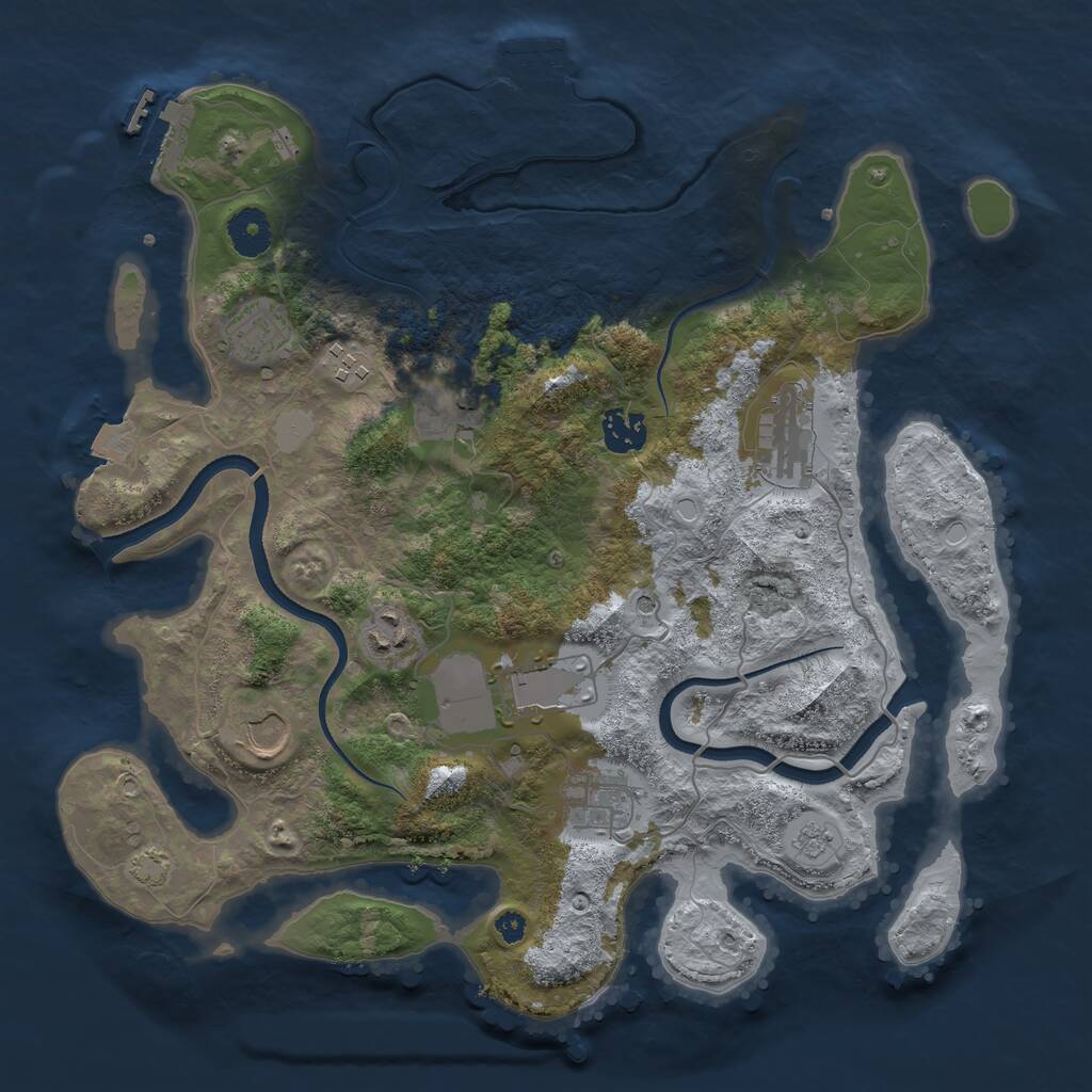 Rust Map: Procedural Map, Size: 3600, Seed: 331060570, 15 Monuments
