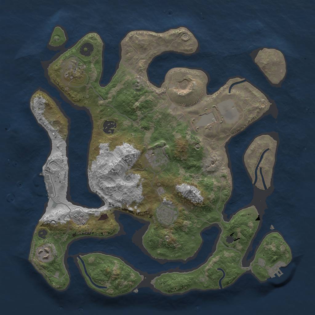 Rust Map: Procedural Map, Size: 3500, Seed: 55278, 19 Monuments