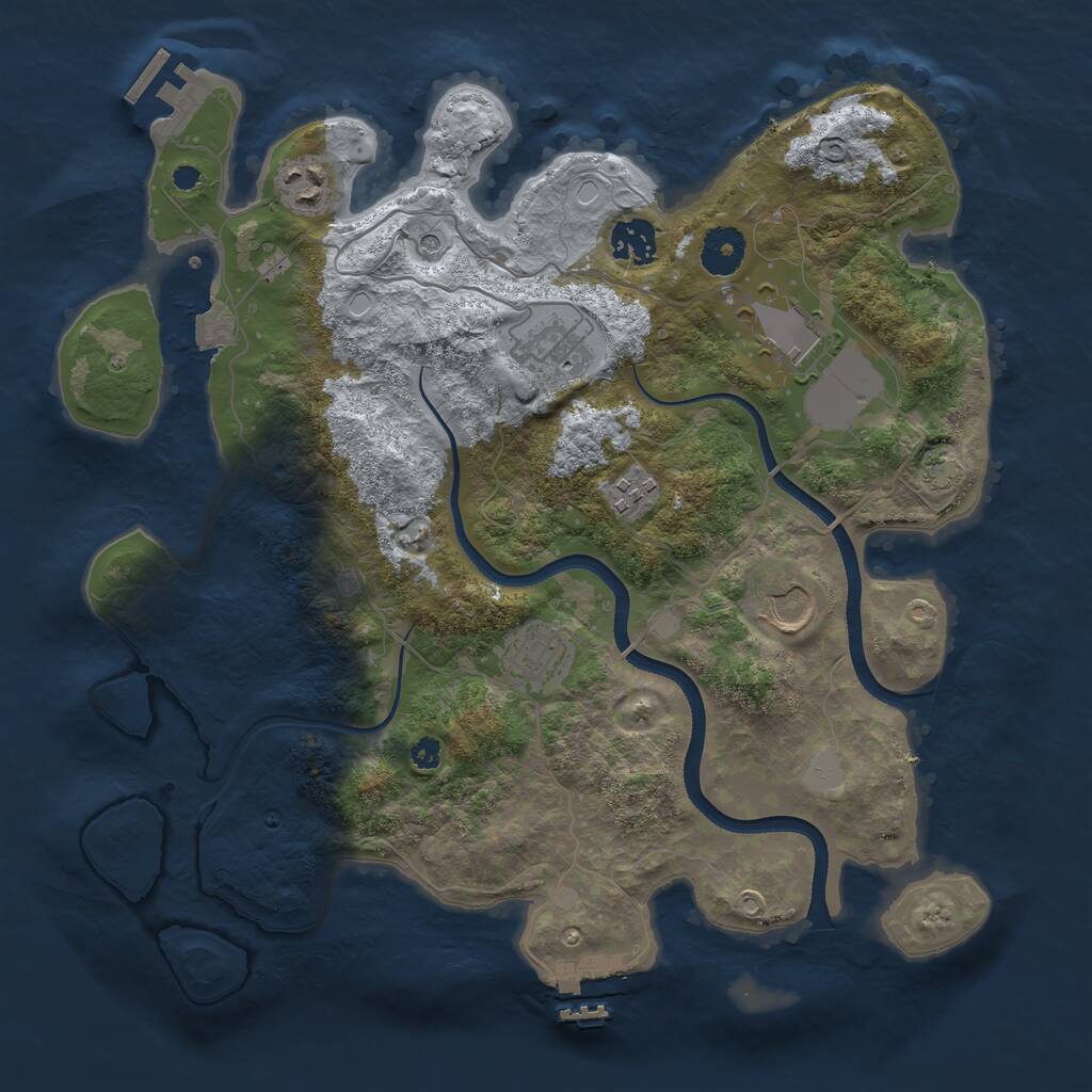 Rust Map: Procedural Map, Size: 3500, Seed: 709806, 12 Monuments