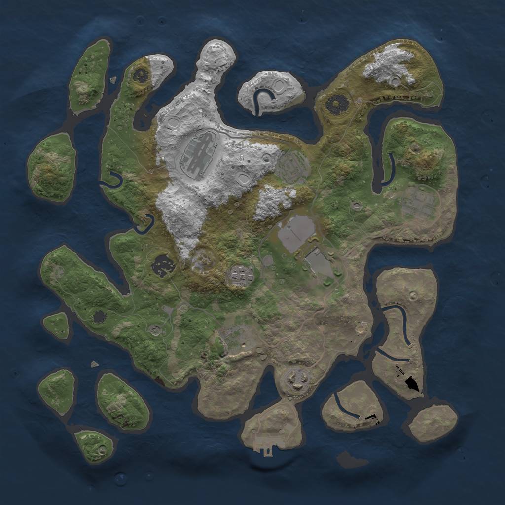 Rust Map: Procedural Map, Size: 3500, Seed: 709806, 15 Monuments