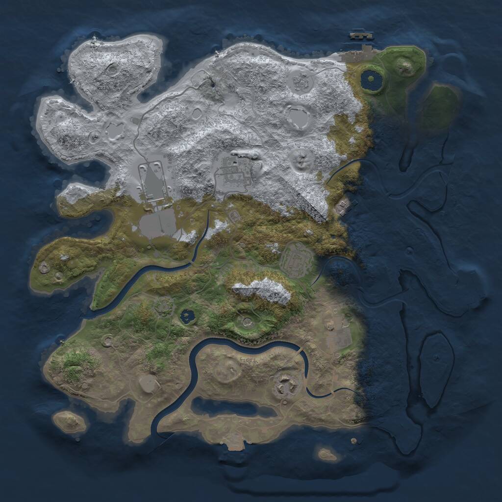 Rust Map: Procedural Map, Size: 3500, Seed: 326108, 12 Monuments