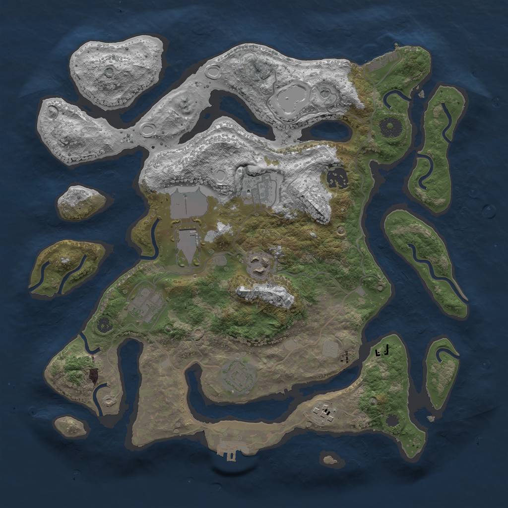 Rust Map: Procedural Map, Size: 3500, Seed: 326108, 15 Monuments