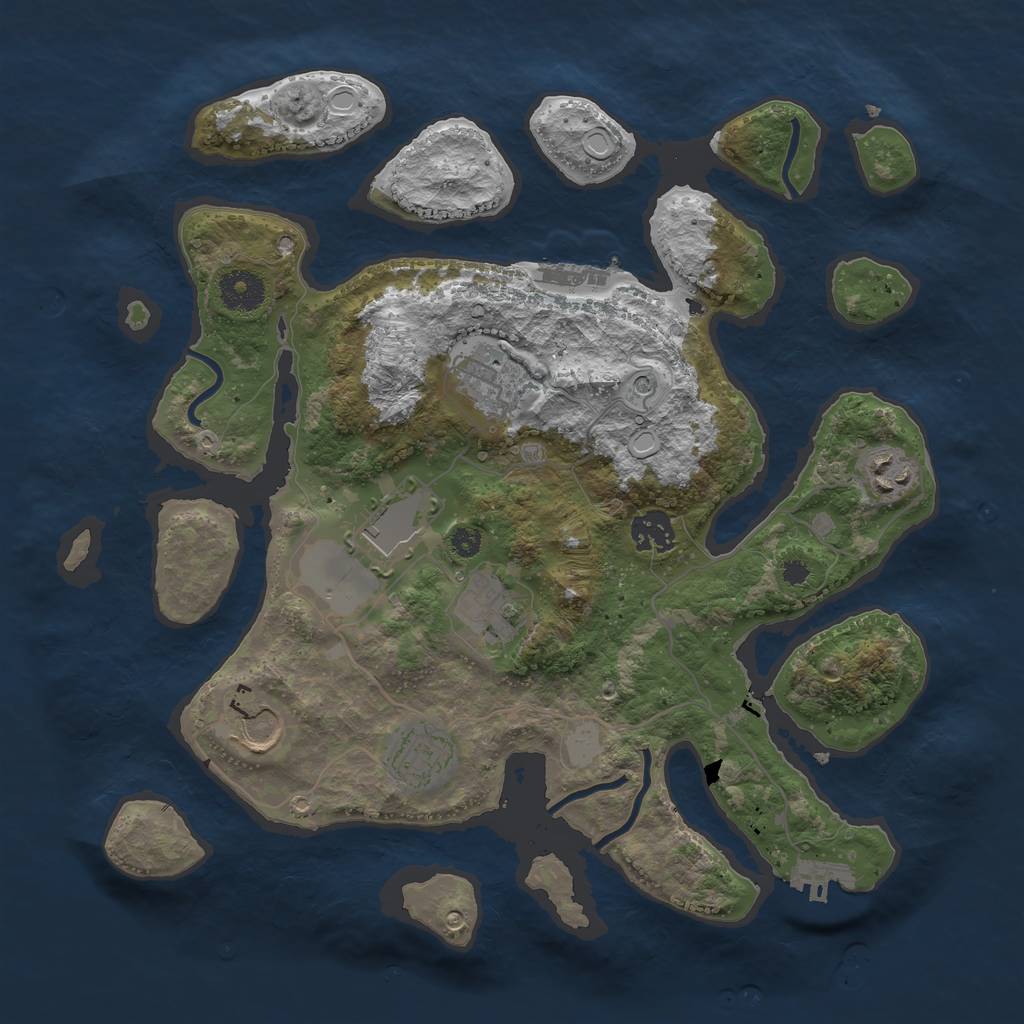 Rust Map: Procedural Map, Size: 3500, Seed: 190227, 15 Monuments