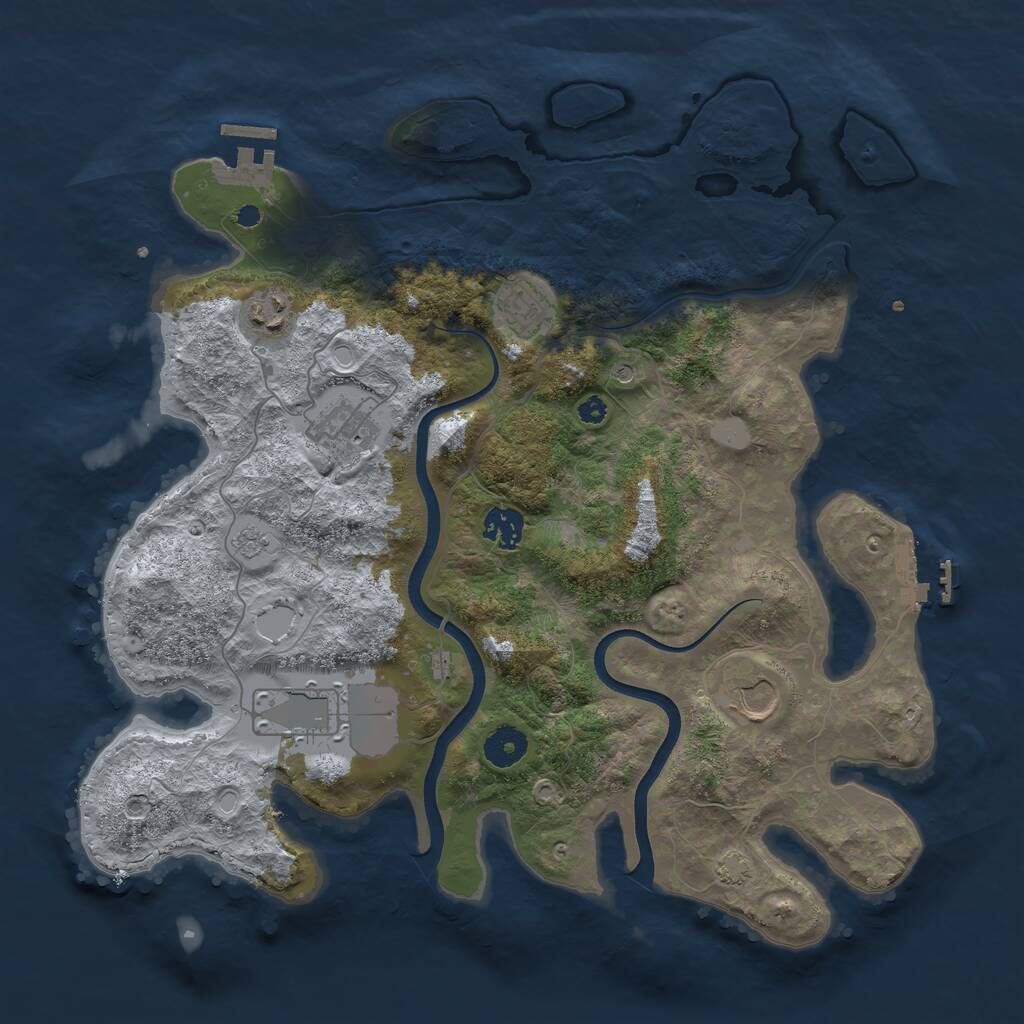 Rust Map: Procedural Map, Size: 3700, Seed: 20213004, 12 Monuments