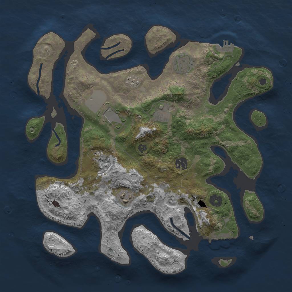 Rust Map: Procedural Map, Size: 3500, Seed: 218481, 18 Monuments