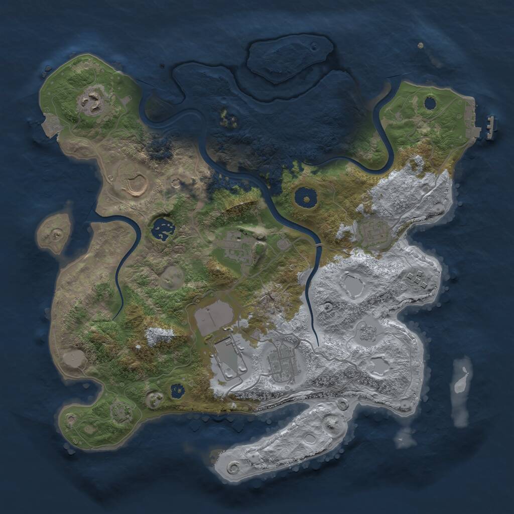 Rust Map: Procedural Map, Size: 3500, Seed: 867114, 13 Monuments