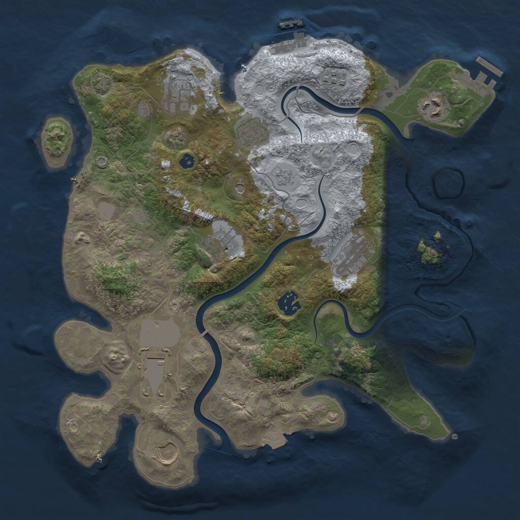 Rust Map: Procedural Map, Size: 3500, Seed: 432601, 15 Monuments