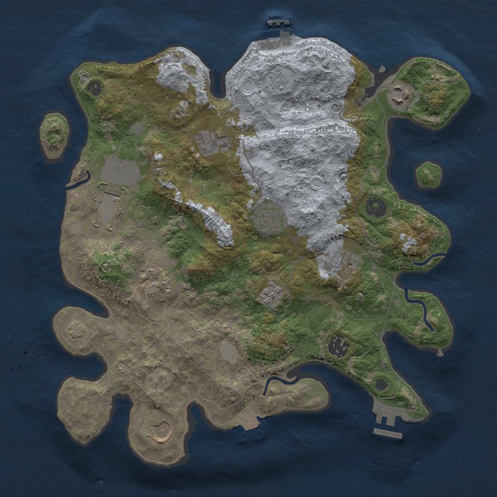 Rust Map: Procedural Map, Size: 3500, Seed: 432601, 15 Monuments