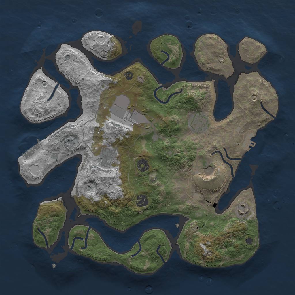 Rust Map: Procedural Map, Size: 3500, Seed: 589760, 17 Monuments