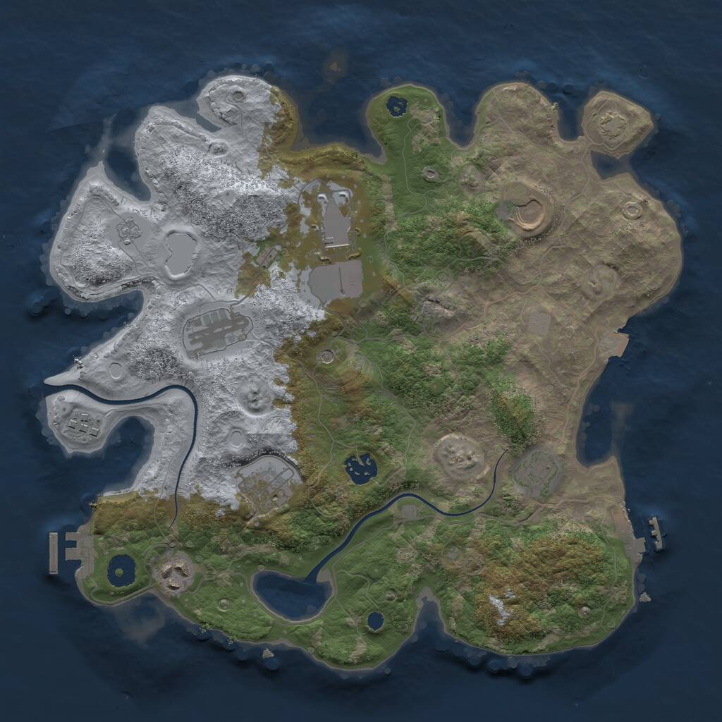 Rust Map: Procedural Map, Size: 3500, Seed: 589760, 14 Monuments