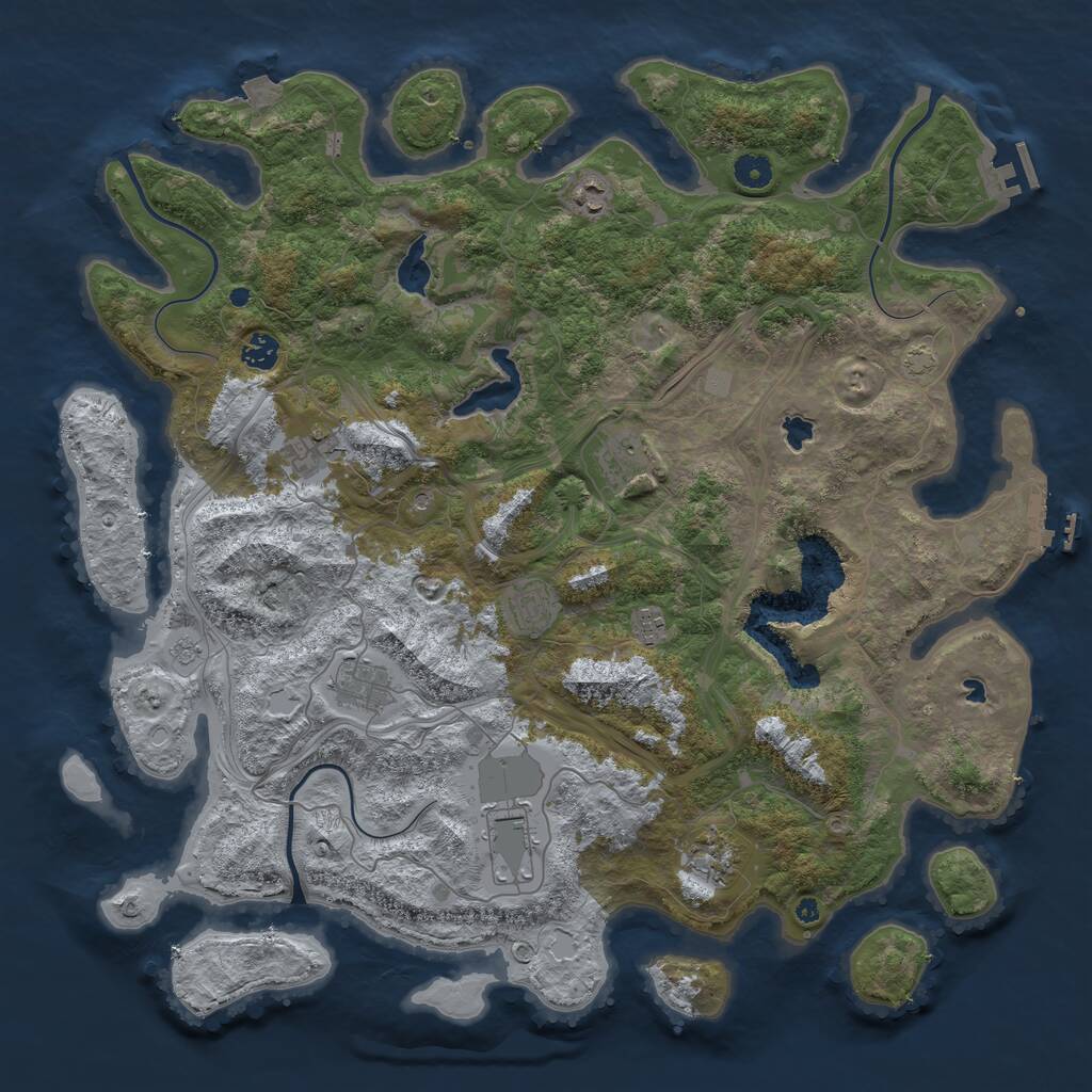 Rust Map: Procedural Map, Size: 4500, Seed: 1521462819, 15 Monuments