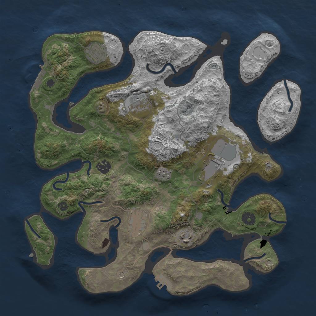 Rust Map: Procedural Map, Size: 3500, Seed: 1793172508, 15 Monuments