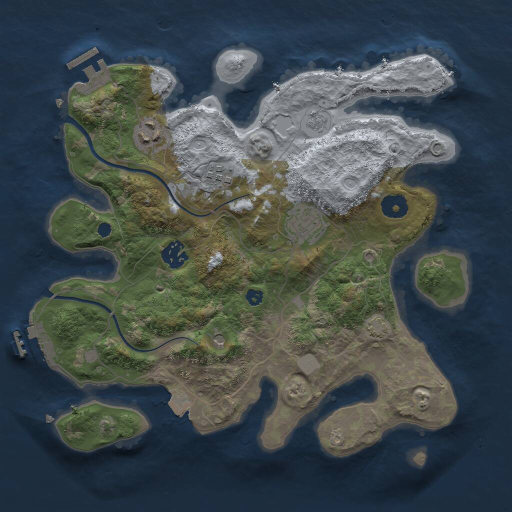 Rust Map: Procedural Map, Size: 3000, Seed: 42819339, 10 Monuments