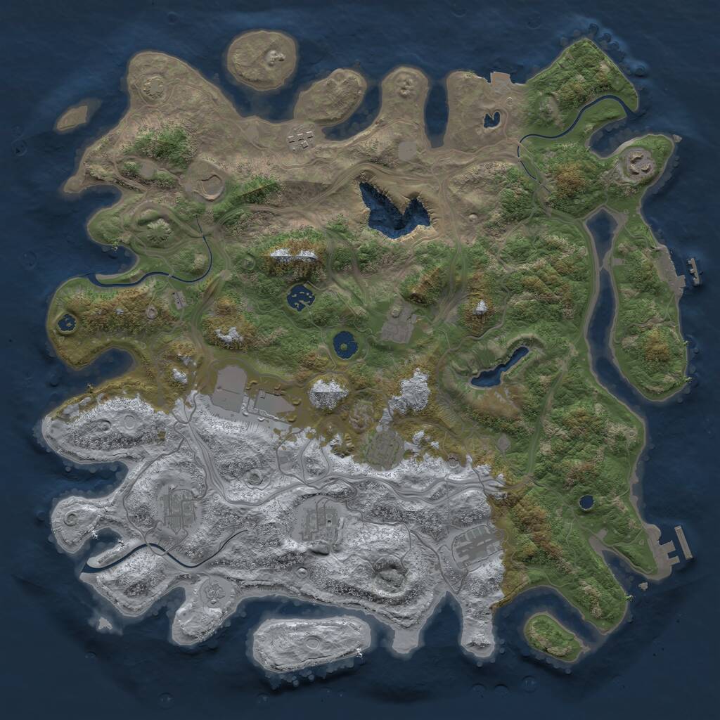 Rust Map: Procedural Map, Size: 4250, Seed: 361, 16 Monuments