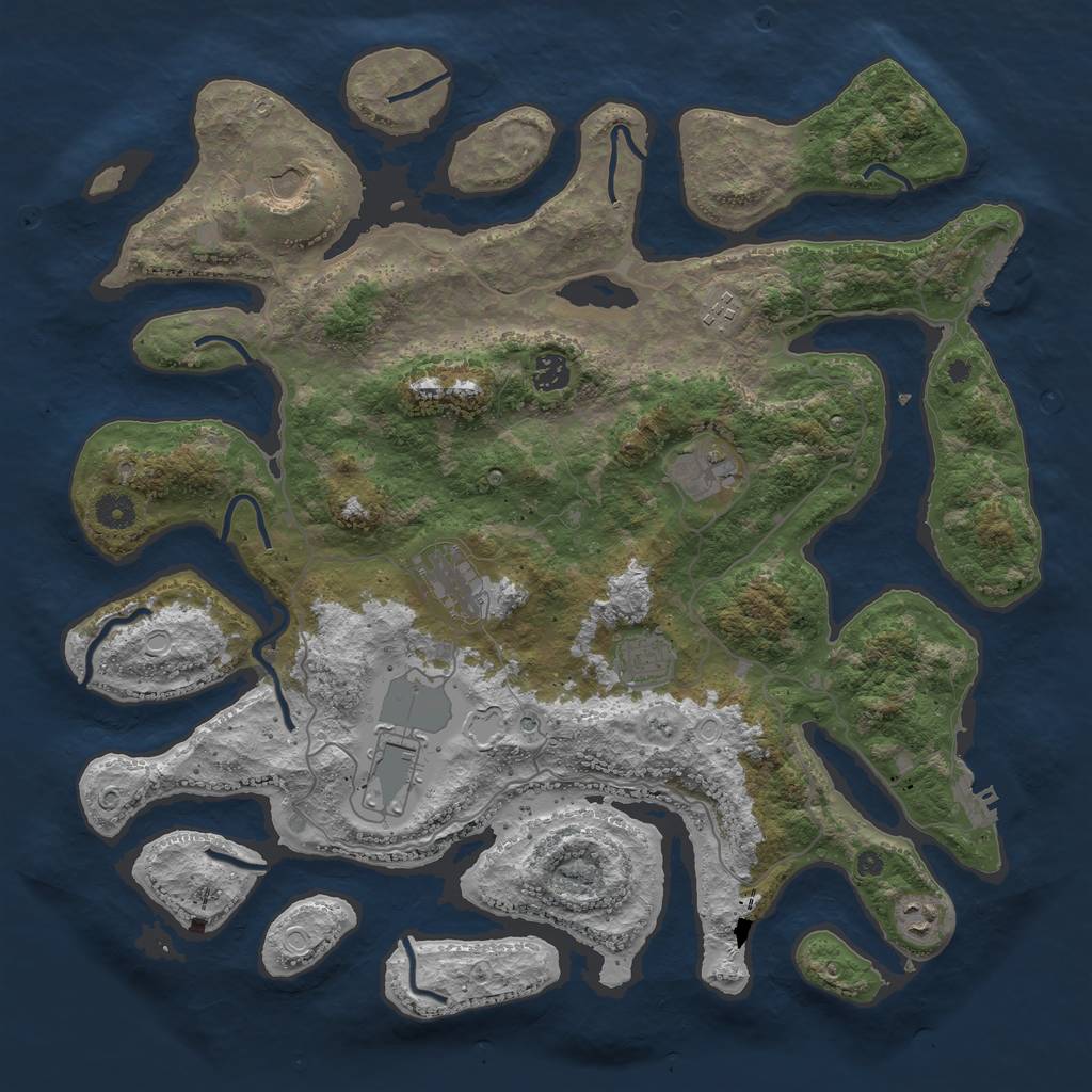 Rust Map: Procedural Map, Size: 4250, Seed: 361, 16 Monuments