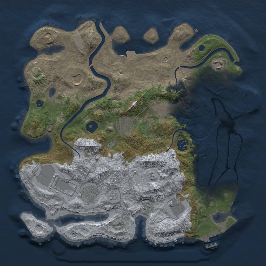 Rust Map: Procedural Map, Size: 3500, Seed: 259598, 15 Monuments