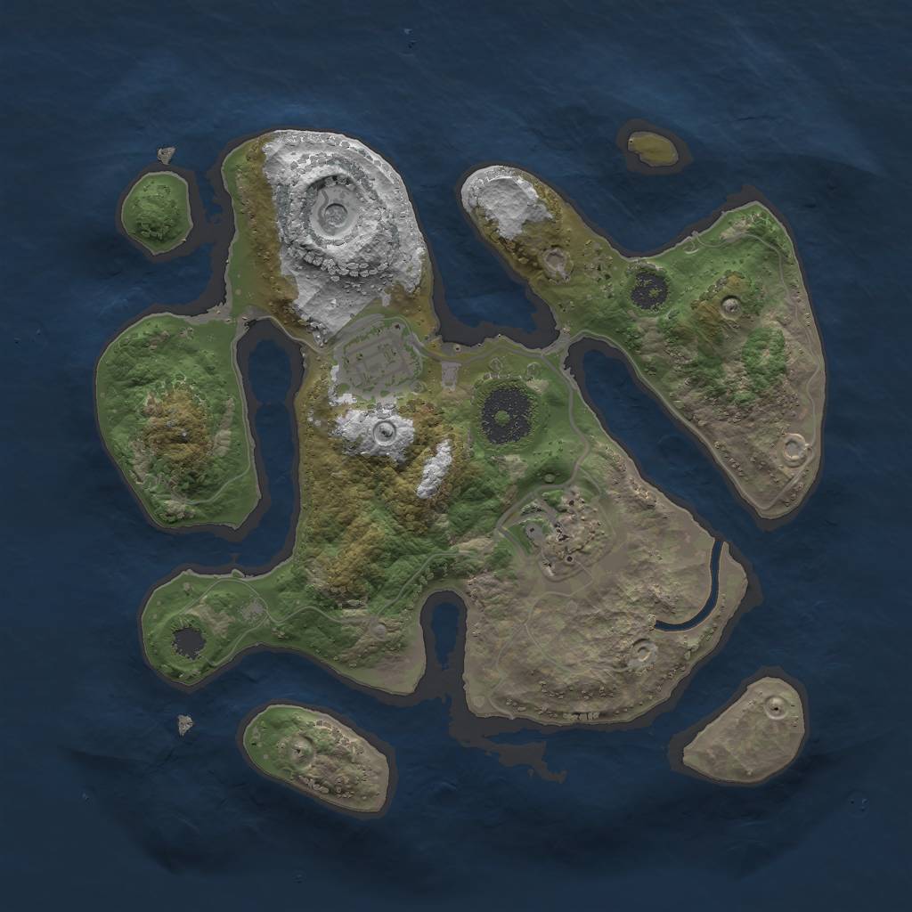 Rust Map: Procedural Map, Size: 2524, Seed: 439674620, 5 Monuments