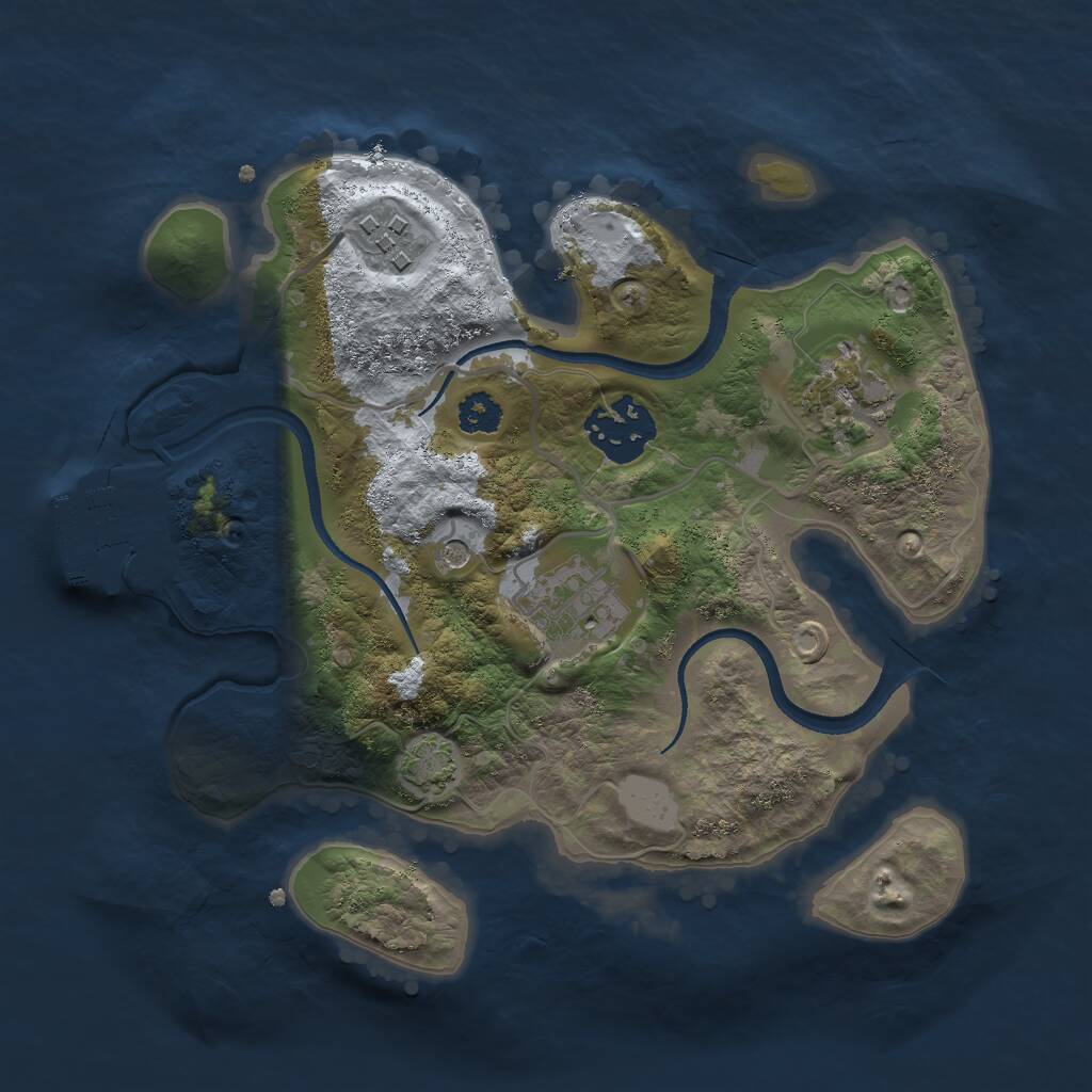 Rust Map: Procedural Map, Size: 2524, Seed: 439674620, 8 Monuments