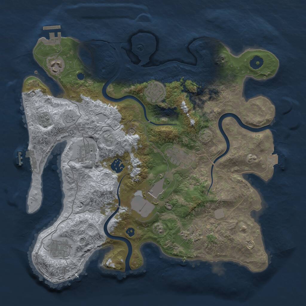 Rust Map: Procedural Map, Size: 3500, Seed: 240500, 15 Monuments