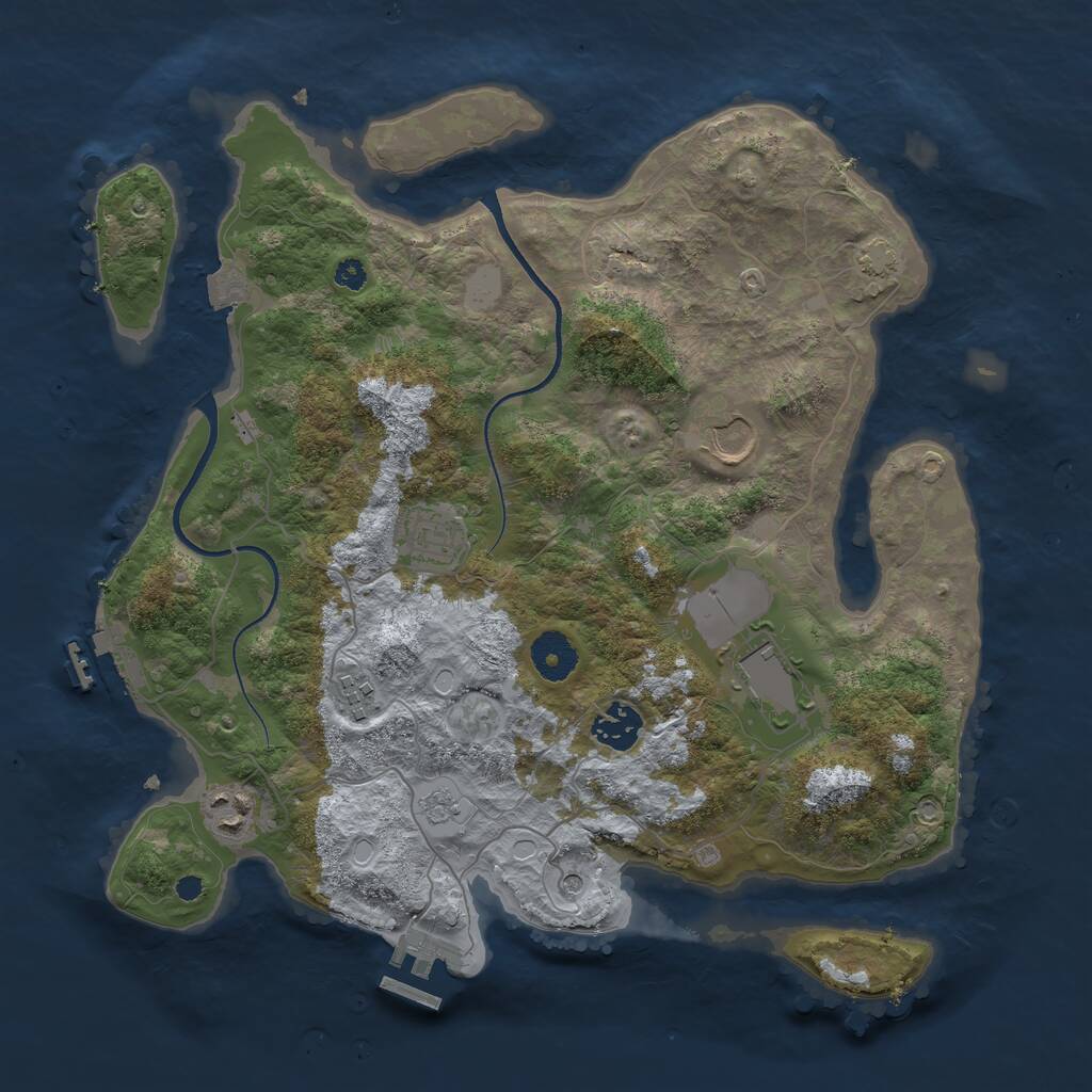 Rust Map: Procedural Map, Size: 3500, Seed: 457468634, 12 Monuments