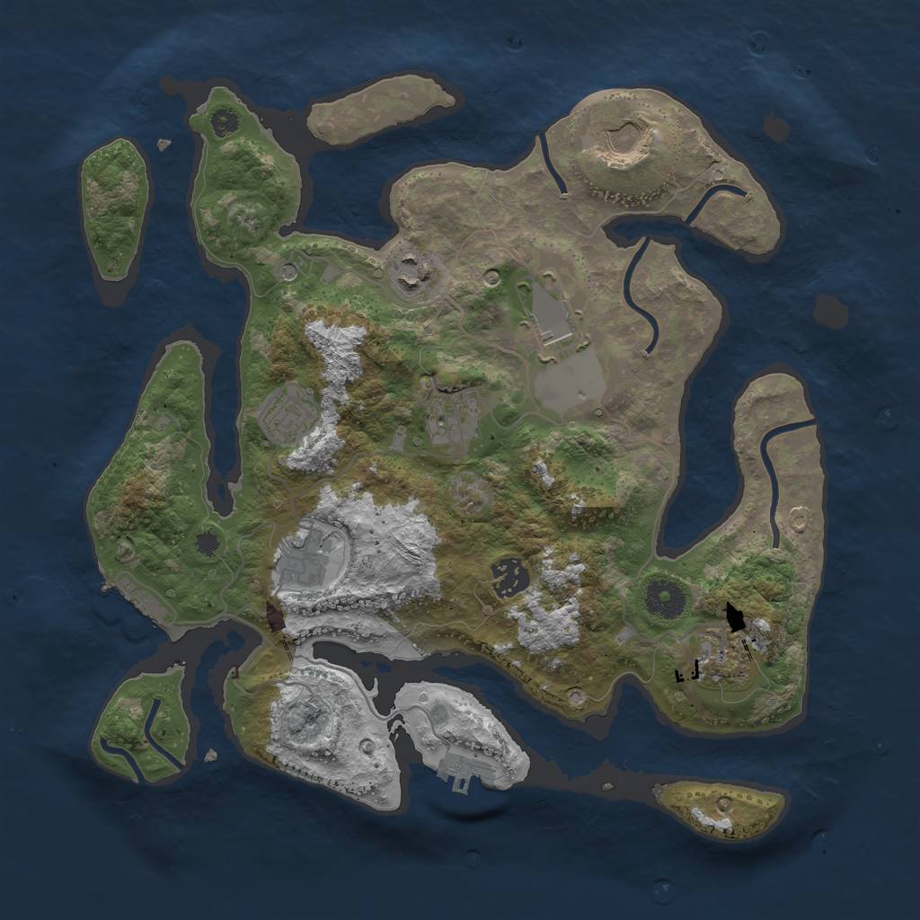 Rust Map: Procedural Map, Size: 3500, Seed: 457468634, 13 Monuments