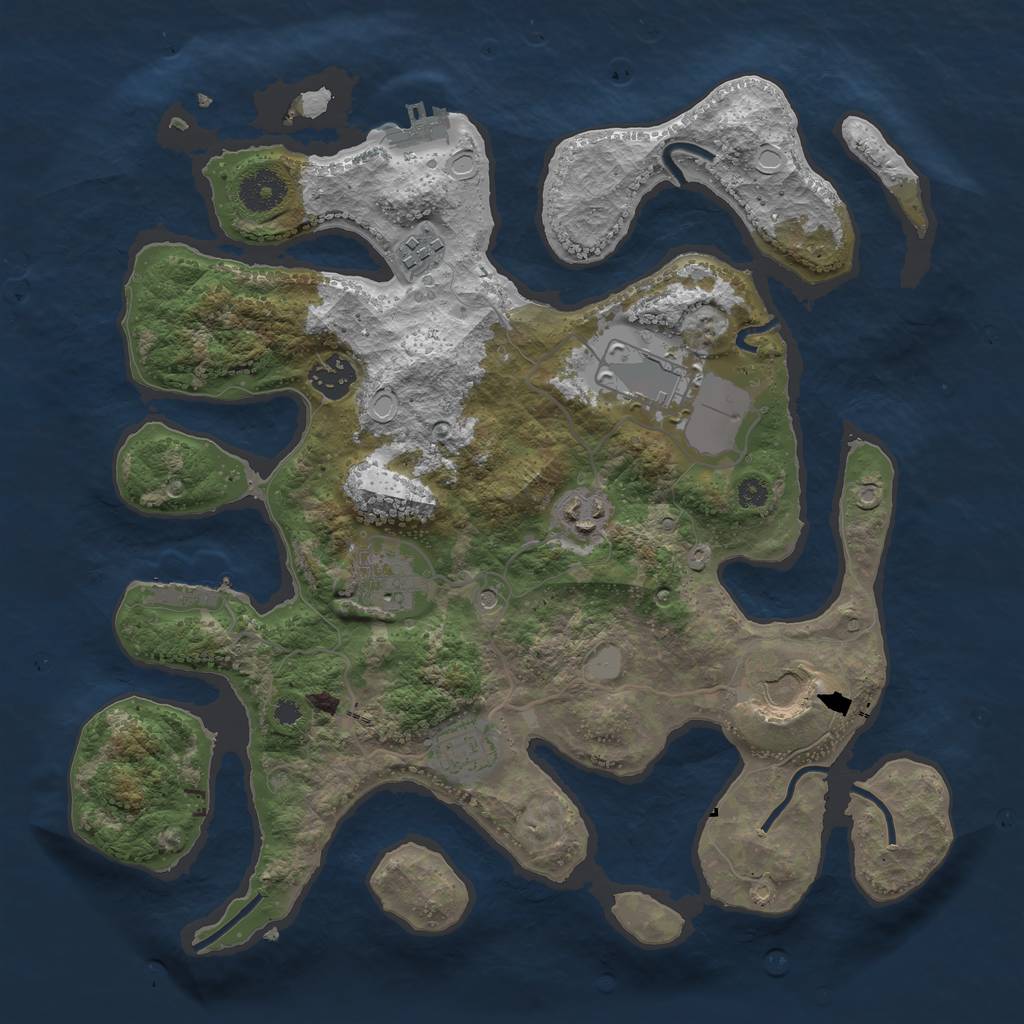 Rust Map: Procedural Map, Size: 3500, Seed: 563201, 15 Monuments