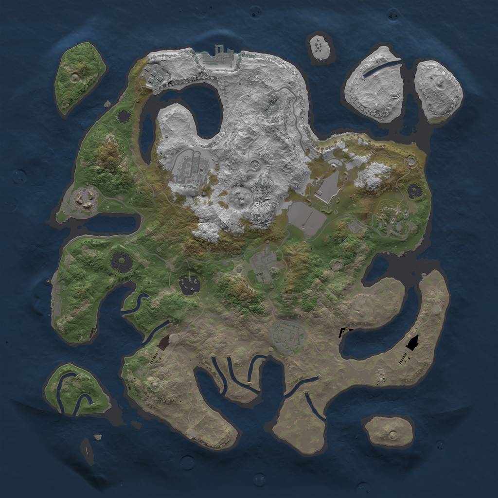 Rust Map: Procedural Map, Size: 3500, Seed: 1167620489, 13 Monuments