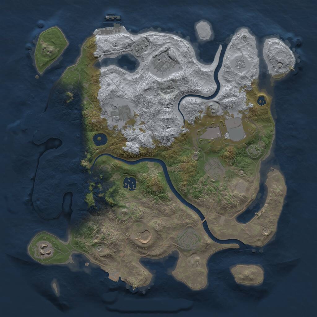 Rust Map: Procedural Map, Size: 3500, Seed: 1167620489, 15 Monuments