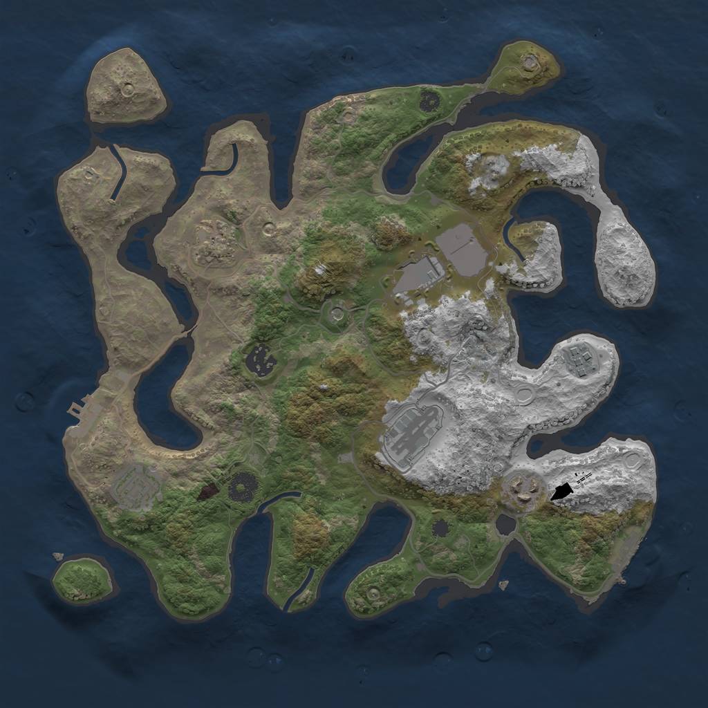 Rust Map: Procedural Map, Size: 3500, Seed: 5273625, 15 Monuments