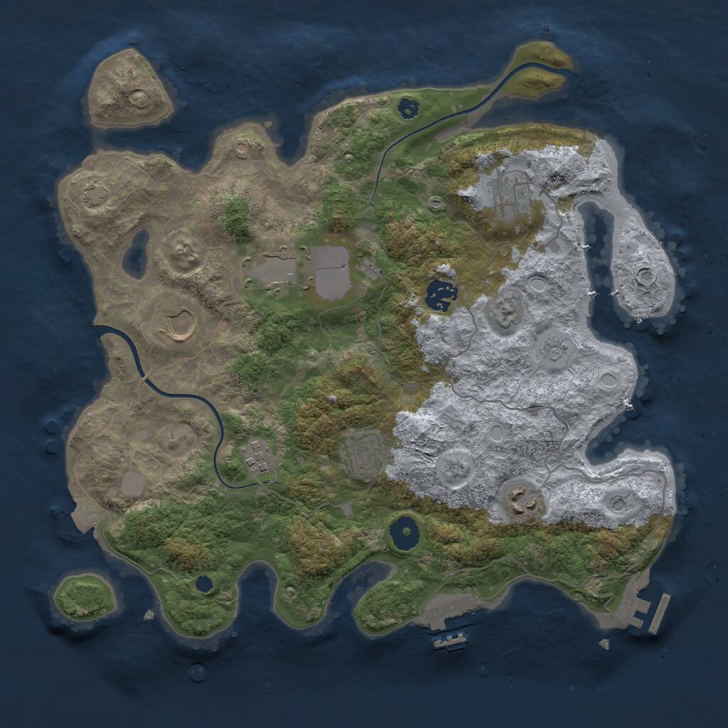 Rust Map: Procedural Map, Size: 3500, Seed: 5273625, 13 Monuments