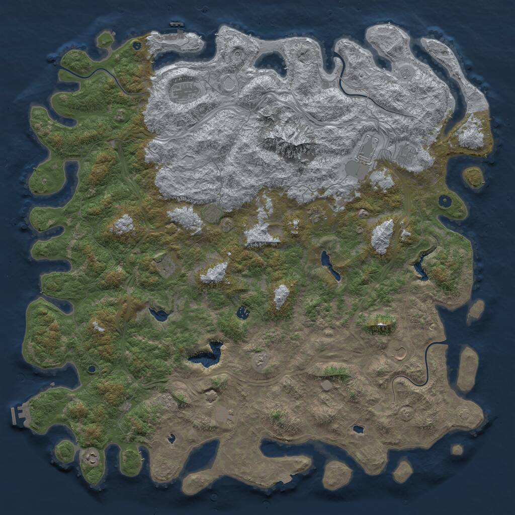Rust Map: Procedural Map, Size: 6000, Seed: 7339, 17 Monuments