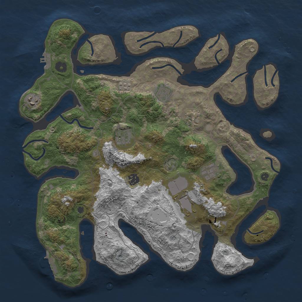Rust Map: Procedural Map, Size: 4000, Seed: 1972455651, 16 Monuments