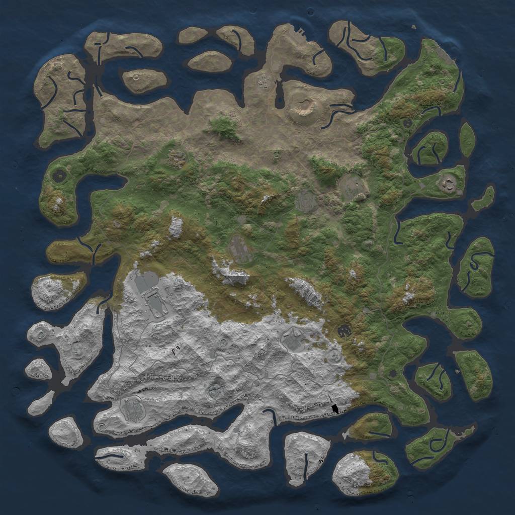 Rust Map: Procedural Map, Size: 5800, Seed: 3000, 16 Monuments