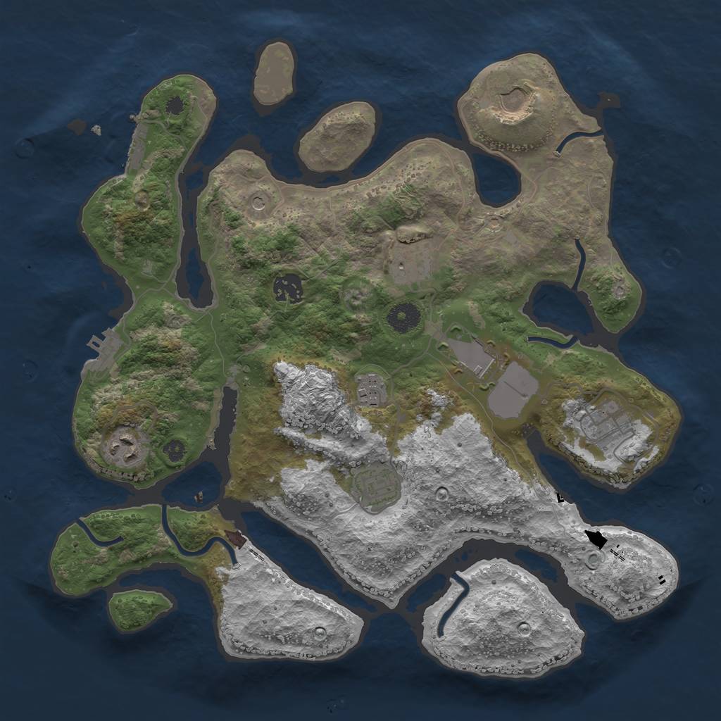 Rust Map: Procedural Map, Size: 3500, Seed: 367559, 13 Monuments