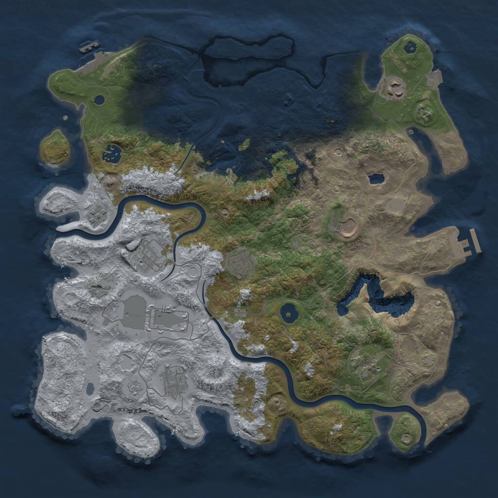 Rust Map: Procedural Map, Size: 4000, Seed: 4221, 15 Monuments