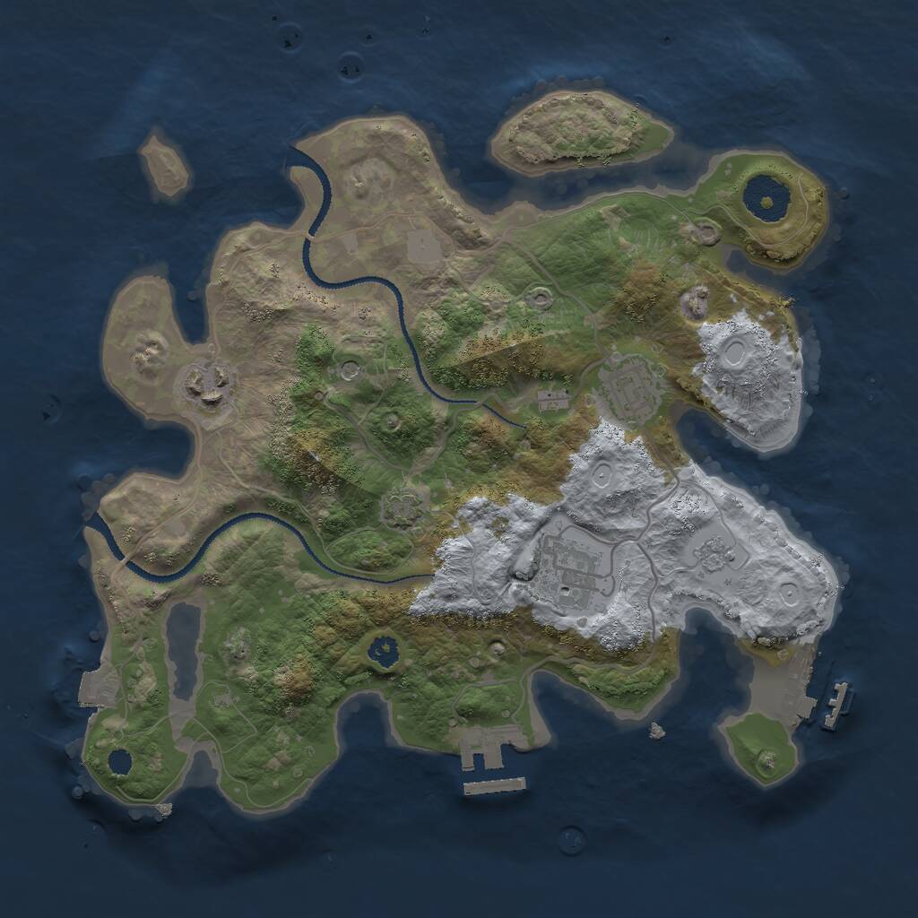 Rust Map: Procedural Map, Size: 3000, Seed: 221313, 9 Monuments