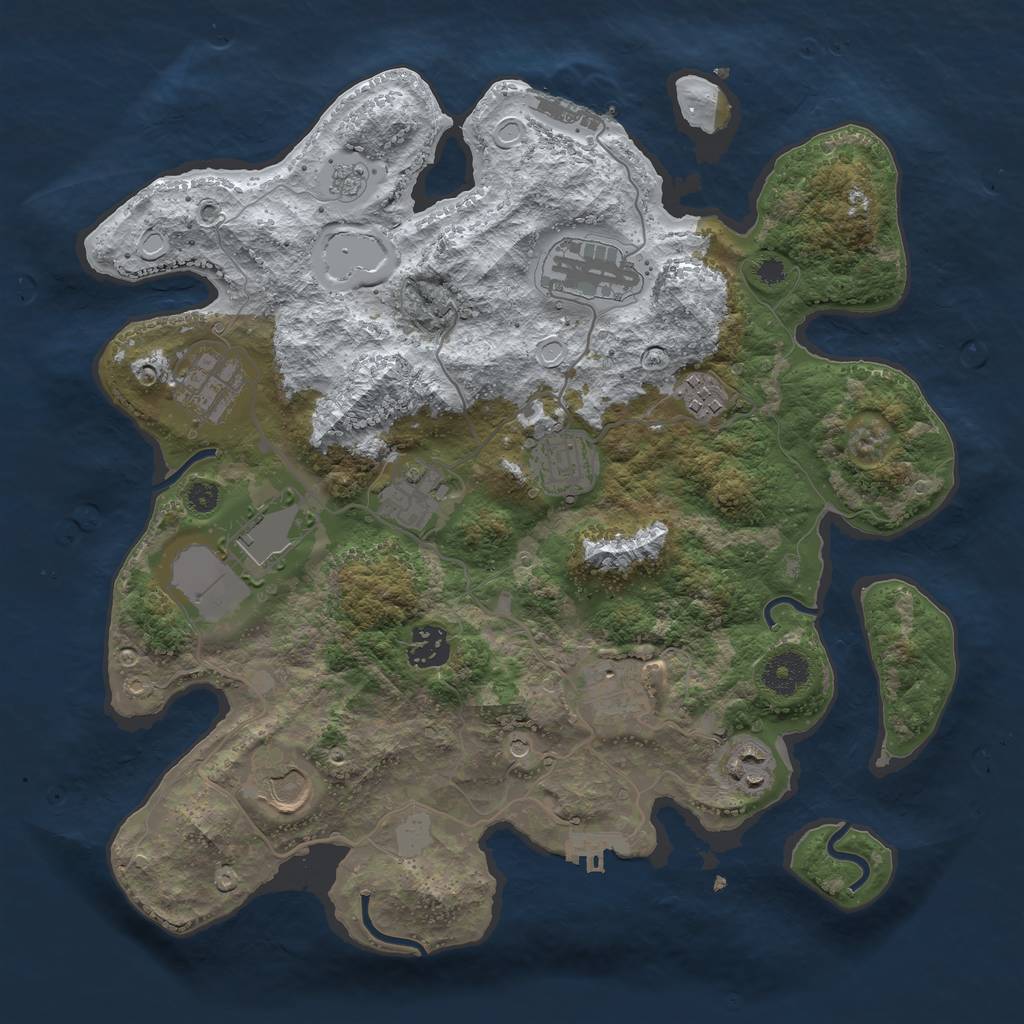 Rust Map: Procedural Map, Size: 3500, Seed: 753004, 19 Monuments