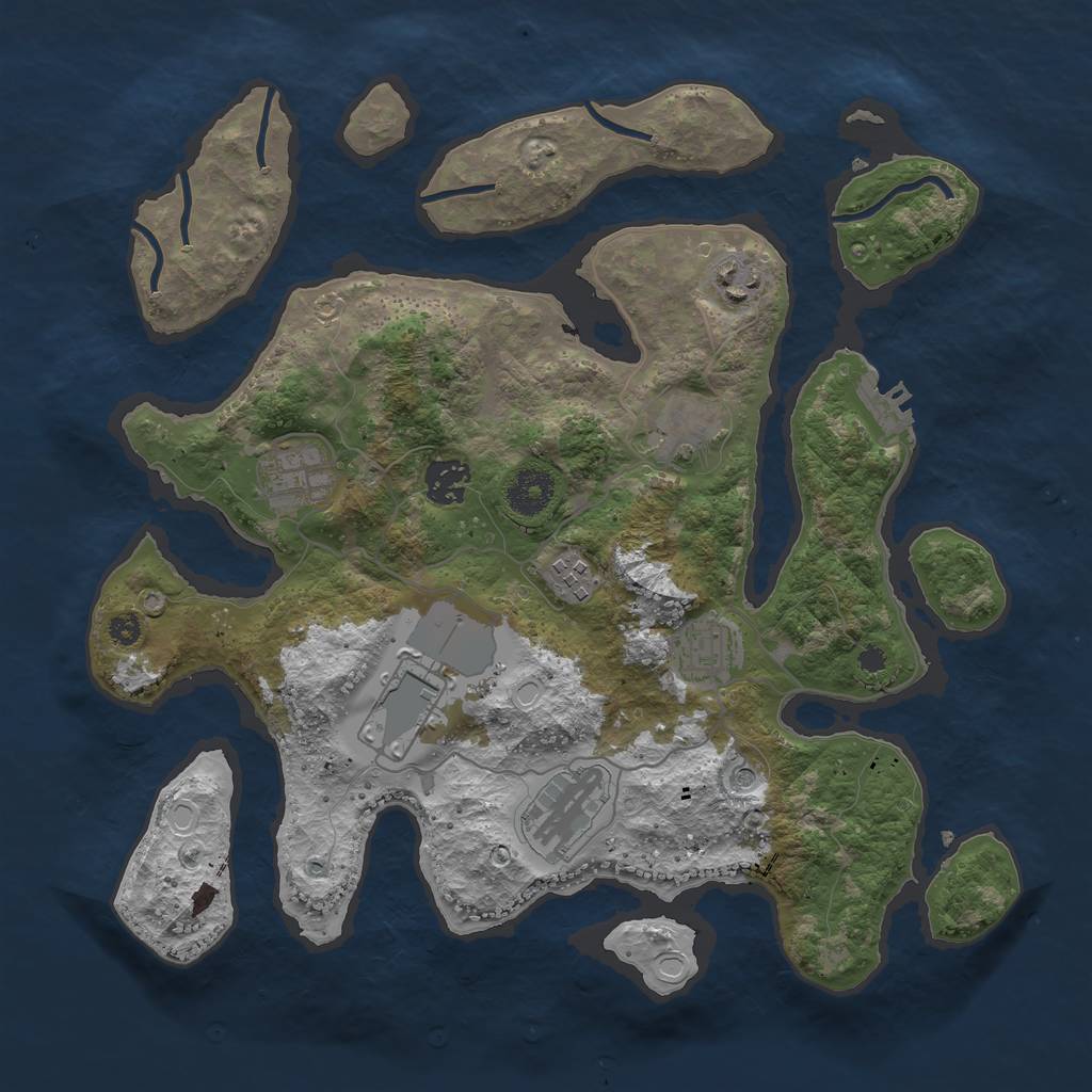 Rust Map: Procedural Map, Size: 3500, Seed: 1011033, 15 Monuments