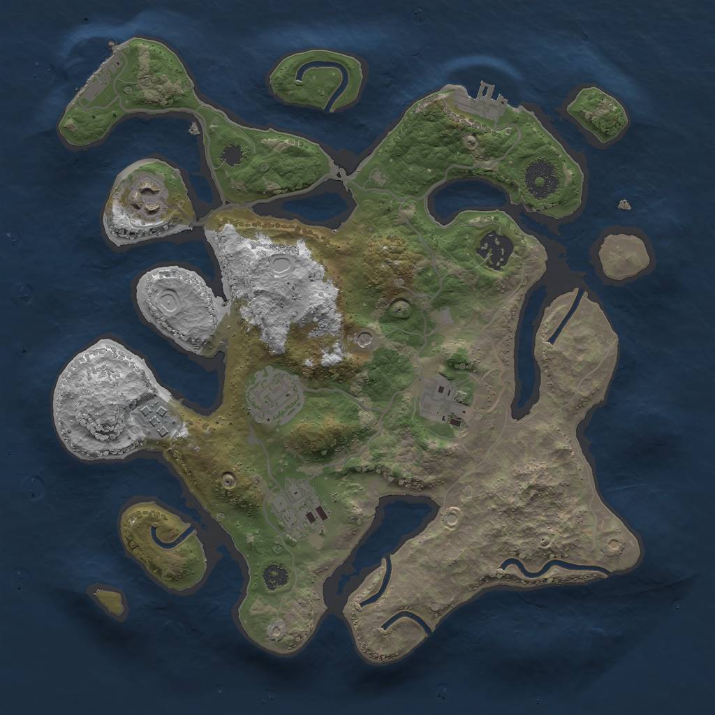 Rust Map: Procedural Map, Size: 3001, Seed: 2131652700, 17 Monuments