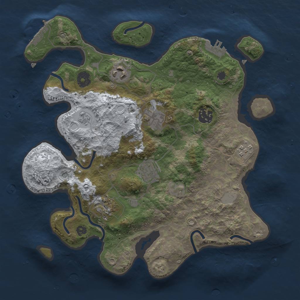 Rust Map: Procedural Map, Size: 3006, Seed: 2131652700, 15 Monuments