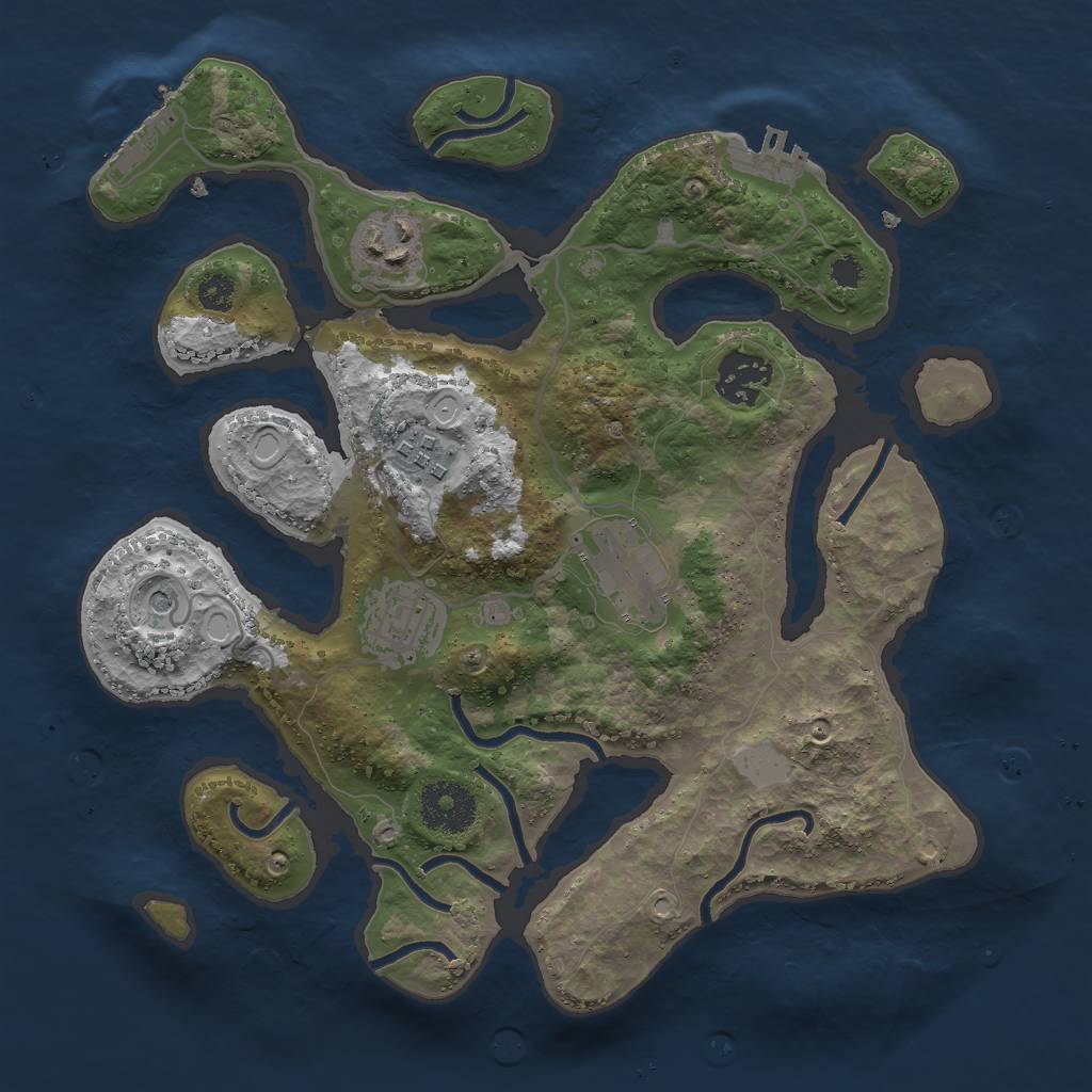 Rust Map: Procedural Map, Size: 2998, Seed: 2131652700, 13 Monuments