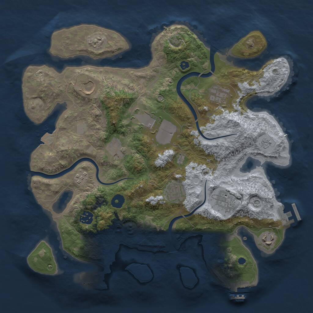 Rust Map: Procedural Map, Size: 3500, Seed: 331526, 15 Monuments