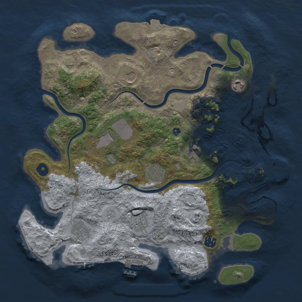 Rust Map: Procedural Map, Size: 3750, Seed: 160306453, 15 Monuments