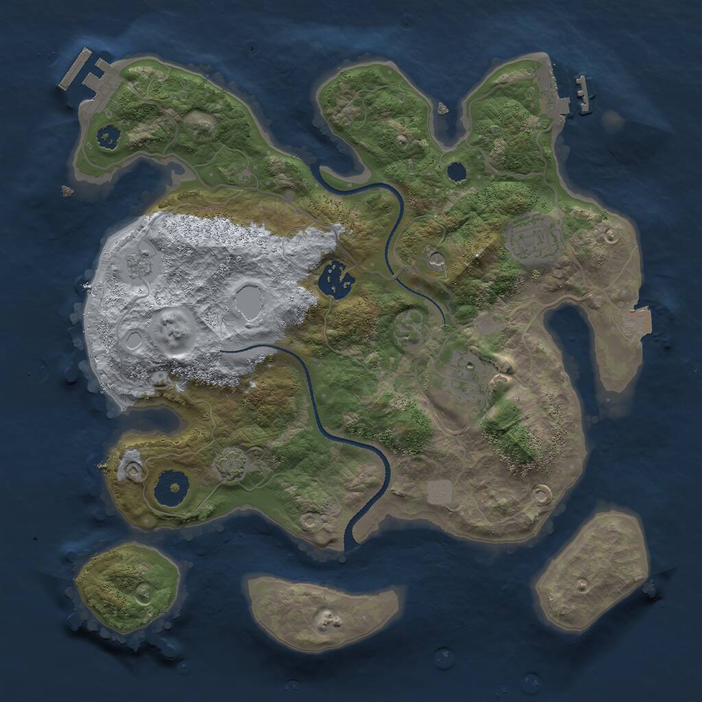 Rust Map: Procedural Map, Size: 3000, Seed: 769283907, 9 Monuments