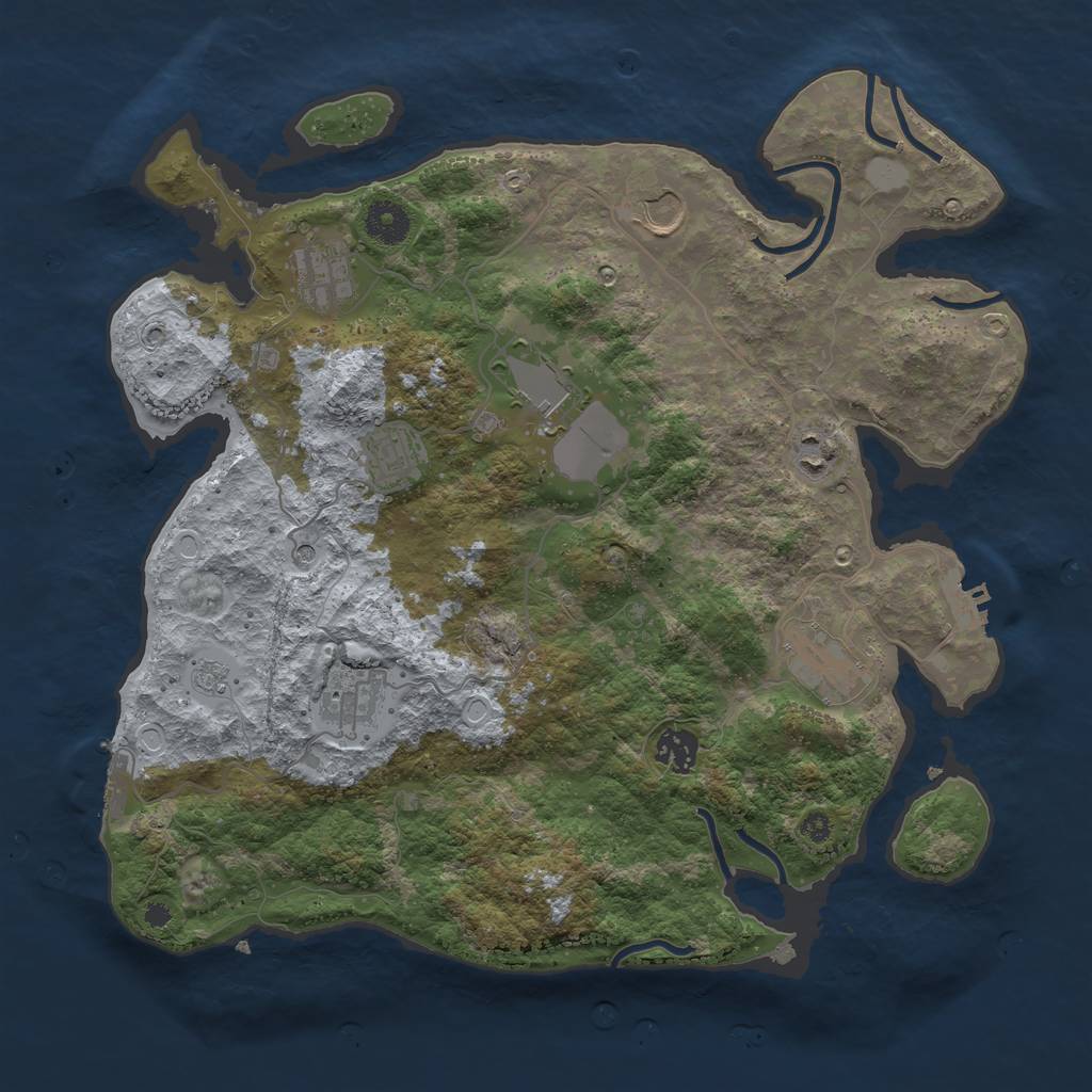 Rust Map: Procedural Map, Size: 3700, Seed: 925, 17 Monuments