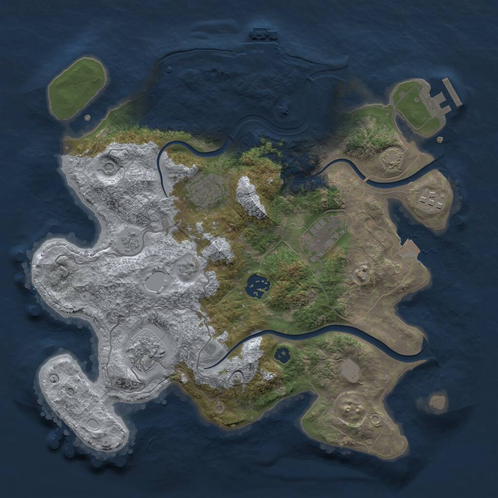 Rust Map: Procedural Map, Size: 3200, Seed: 612, 11 Monuments